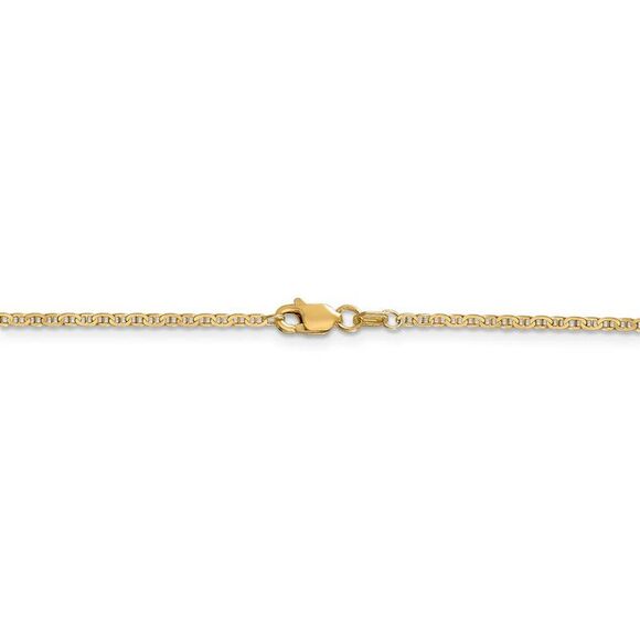 1.5mm, 14k Yellow Gold, Solid Anchor Link Chain Anklet, 9 Inch - Picture 3 of 7